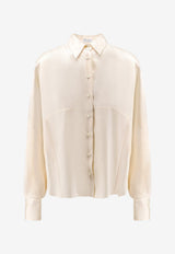 Brunello Cucinelli Long-Sleeved Silk Shirt Beige MB179M2C06C7925_PANAMA_70014834