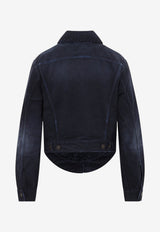Curved Waistband Denim Jacket