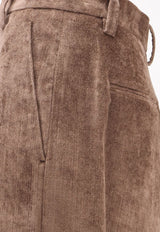 Brunello Cucinelli Fluid Corduroy Midi Flute Skirt Brown MG547G4099C9812_CHOCOLATE_70014843