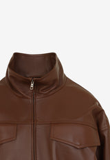 High Collar Leather Jacket