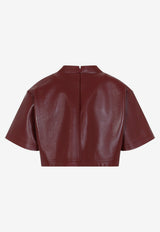 Leather Cropped T-shirt