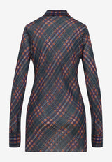 Calima Semi-Sheer Plaid Check Shirt