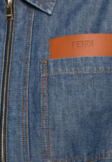 Fendi Chambray Mini Denim Dress Blue FLD576AW8HF0QB0_NAVY_70026626