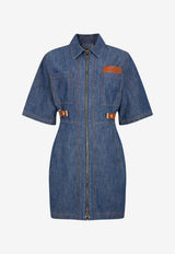 Fendi Chambray Mini Denim Dress Blue FLD576AW8HF0QB0_NAVY_70026626