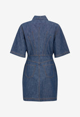 Fendi Chambray Mini Denim Dress Blue FLD576AW8HF0QB0_NAVY_70026626