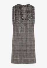 Prince of Wales Alpaca Blend Mini Dress