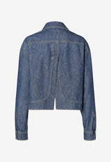 Fendi Chambray Denim Jacket Blue FLF861AW8HF0QB0_NAVY_70026736