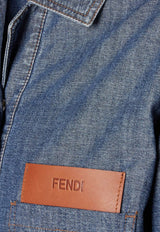 Fendi Chambray Denim Jacket Blue FLF861AW8HF0QB0_NAVY_70026736