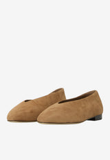 Jimmy Choo Margot Suede Pointed-Toe Flats Brown MARGOT FLAT-SUE-TOFFEE