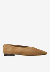 Jimmy Choo Margot Suede Pointed-Toe Flats Brown MARGOT FLAT-SUE-TOFFEE