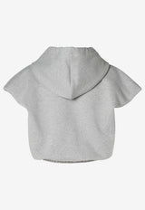 Fendi Logo Patch Cropped Hoodie Gray FS9798AW8BF0TAZ_Grey melange_70026675