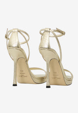 Jimmy Choo Moza 120 Metallic Platform Sandals Platinum MOZA120-DXB-PLATINUM