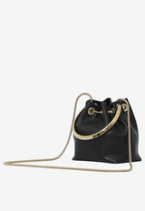 Jimmy Choo Bon Bon Biker Leather Bucket Bag Black BONBON-TYT-BLACK/LIGHT GOLD