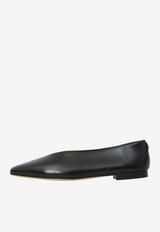 Jimmy Choo Margot Leather Pointed-Toe Flats Black MARGOT FLAT-GUV-BLACK