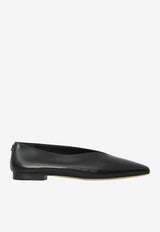 Jimmy Choo Margot Leather Pointed-Toe Flats Black MARGOT FLAT-GUV-BLACK