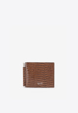 Tom Ford T-Line Reptile Print Leather Wallet with Money Clip Brown Y0231LCL483SEBN_CARAMEL_70014310