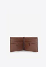 Tom Ford T-Line Reptile Print Leather Wallet with Money Clip Brown Y0231LCL483SEBN_CARAMEL_70014310