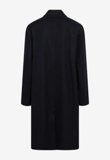 Dries Van Noten Single-Breasted Long Coat Blue 0202044237/T_DRVNO-509