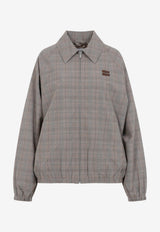 Prince of Wales Zip-Up Blouson Jacket