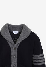 65 Jersey Intarsia Shawl-Collar Cardigan
