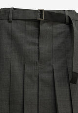 Sacai Formal Wool-Blend Skorts Gray 26-08573301_00707786-73da-4d0e-8e3a-63fce11b8f16