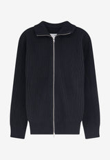 MM6 Maison Margiela Ribbed Zipped Cardigan Black SH0AM0095M13286900_BLACK_70013735