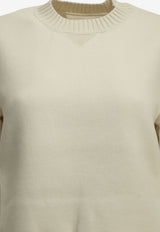 Sacai Crewneck Ribbed Sweater Cream 26-08670151_9d051711-edfa-404f-9bd3-c872f331db72