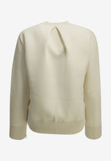 Sacai Crewneck Ribbed Sweater Cream 26-08670151_9d051711-edfa-404f-9bd3-c872f331db72