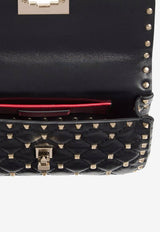 Valentino Rockstud Spike Leather Shoulder Bag Black 9W2B0123NAP0NO_Black_70013827