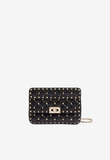 Valentino Rockstud Spike Leather Shoulder Bag Black 9W2B0123NAP0NO_Black_70013827