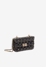 Valentino Rockstud Spike Leather Shoulder Bag Black 9W2B0123NAP0NO_Black_70013827