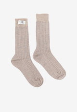 MM6 Maison Margiela Logo Patch Socks Beige S52TL0040M13295733_Beige_70013928