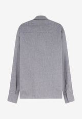 MM6 Maison Margiela Tonal Logo Buttoned Shirt Blue SH0DT0049M36015900_BLACK_70014047
