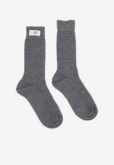 MM6 Maison Margiela Logo Patch Socks Gray S52TL0040M13295860M_Greymelange_70014327