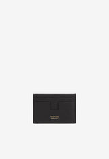 Stamped Logo Grained Leather Cardholder