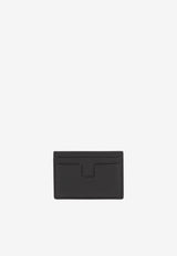 Stamped Logo Grained Leather Cardholder