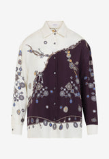 Printed Silk Long-Sleeved Shirt