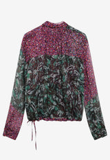 Dries Van Noten Printed Patchwork Draped Blouse Multicolor 1307054079/T_DRVNO-304