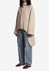 Alaïa Asymmetric Double-Face Cashmere Coat Beige AA9M1207T500D--110