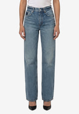 Alaïa Straight-Leg Faded Jeans Blue AA9P1274D023C--A20