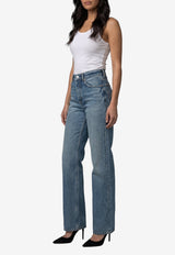 Alaïa Straight-Leg Faded Jeans Blue AA9P1274D023C--A20