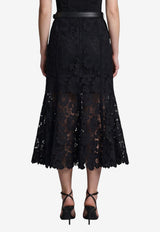 Self-Portrait A-line Lace Midi Skirt Black AW26-049MSK--B