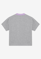 Versace Logo Cropped T-shirt Gray 10260021A18732/T_VERSA-2EZ00