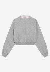 Versace Cropped Polo Sweatshirt Gray 10260001A18714/T_VERSA-2EQ80