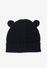 Moncler Kids Babies Wool Knit Beanie with Teddy Bear Ears Blue 3B00005-M1131742_e36cf053-6591-4072-96a1-c4f3462b10d7