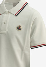 Moncler Kids Boys Logo Patch Polo T-shirt White 8A00005-8496W034_c2cf3d3d-5a0e-4f0f-a7aa-1632d71f7b79