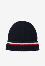 Moncler Kids Babies Classic Ribbed Beanie Blue 3B00001-KM4281745_5c4ca3d8-c6d9-413c-ae84-66232a38898c