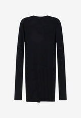 Rick Owens Long-Sleeved T-shirt in Silk-Blend Black RU02F4250RC09_BLACK_70217787