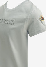 Moncler Kids Boys Embroidered T-shirt Light Blue 8C00018-89AT990J_8f950d51-38f4-4605-812a-83952993b9ff