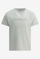 Moncler Kids Boys Embroidered T-shirt Light Blue 8C00018-89AT990J_8f950d51-38f4-4605-812a-83952993b9ff